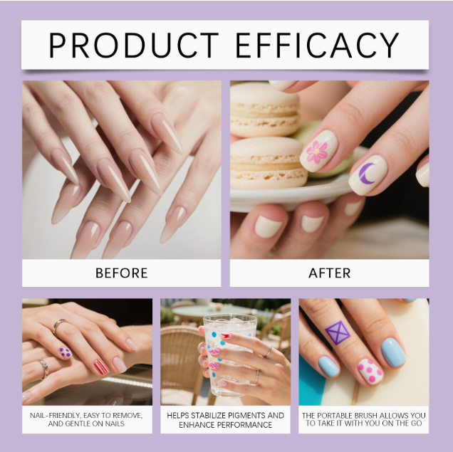 3D Nail Art Pens Set – 12 Colors for DIY Nail Design