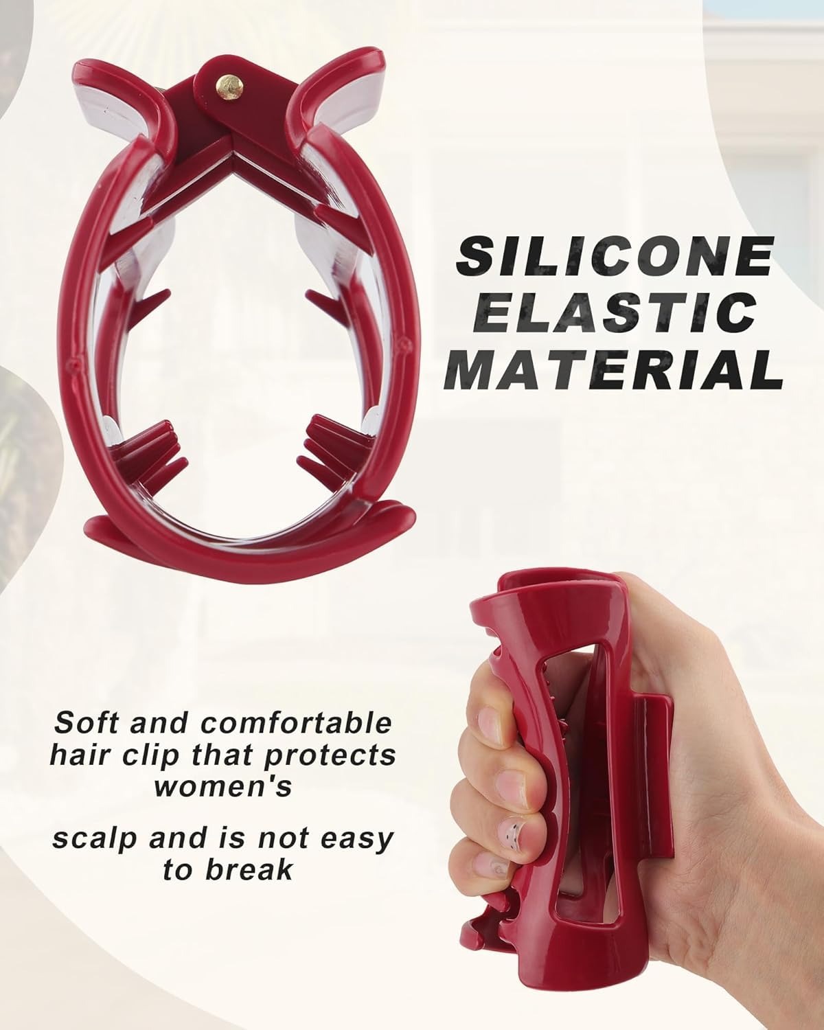 Flexible Bendable Silicone Cloud Hair Claw Clips