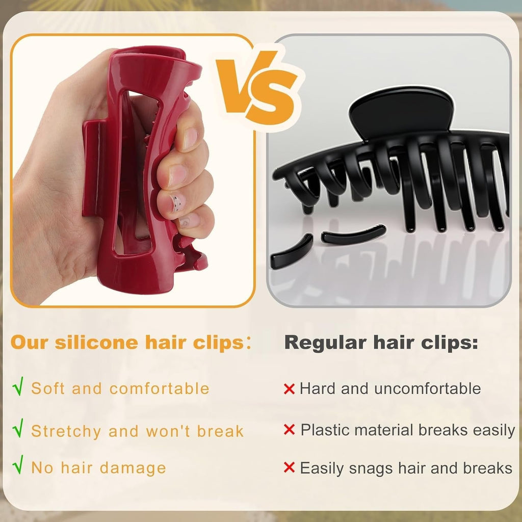 Flexible Bendable Silicone Cloud Hair Claw Clips