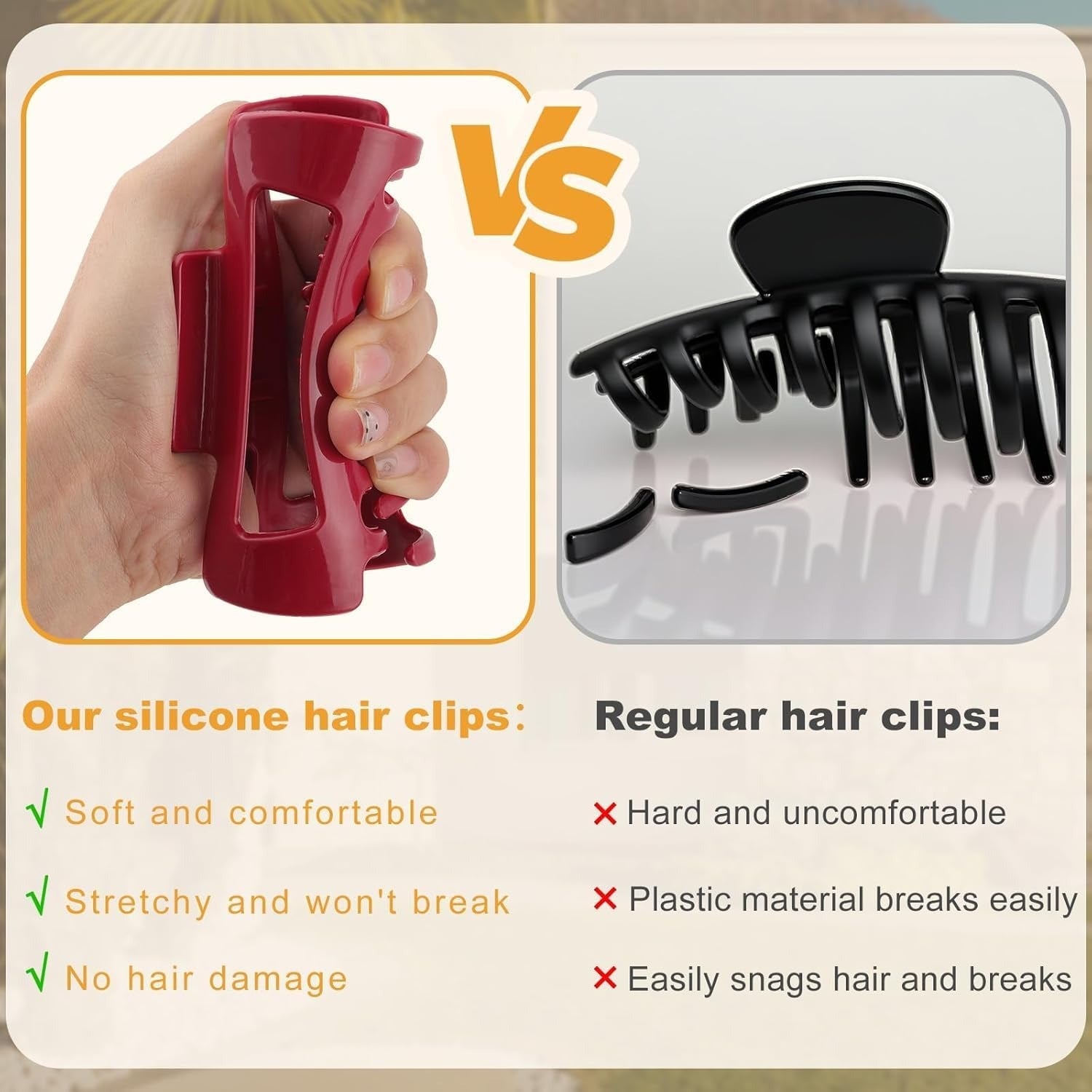 Flexible Bendable Silicone Cloud Hair Claw Clips
